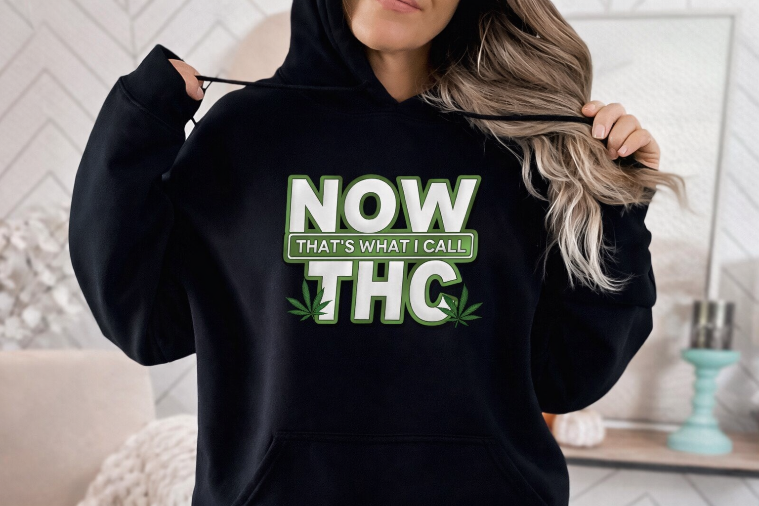 MedKit Collective™ “Now That’s What I Call THC” Graphic Hoodie – Premium Black Statement Pullover