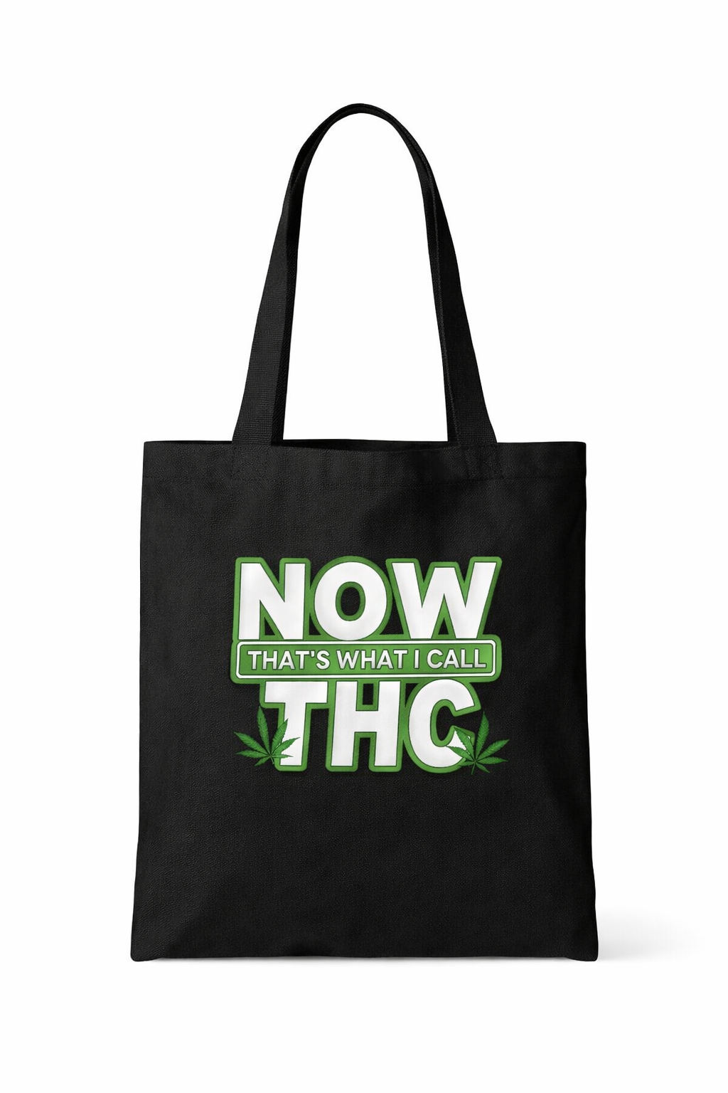 MedKit Collective™ “Now That’s What I Call THC” Graphic Tote Bag – Premium Black Statement Carry Bag