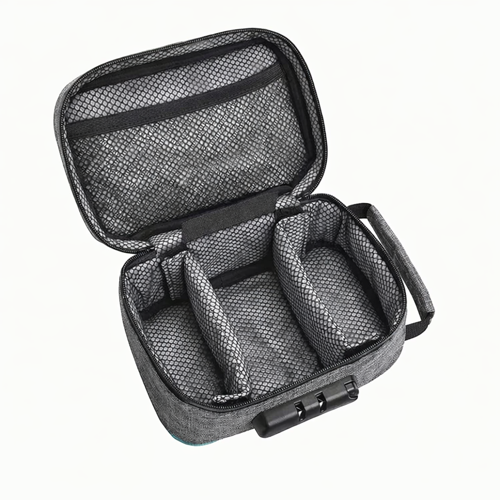 MedKit Collective™ CarbonGuard Smell-Proof Travel Case – Lockable Odor-Control Storage Bag